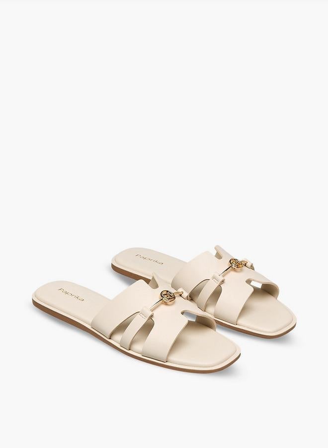 Paprika Women Metal Accent Flat Sandals - Image 2